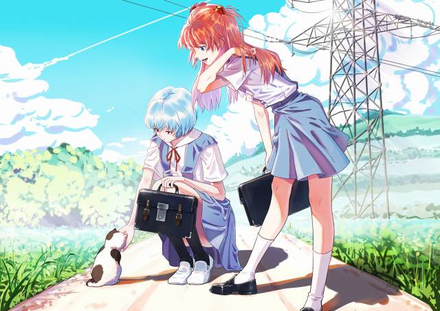 ayanami rei+soryu asuka langley