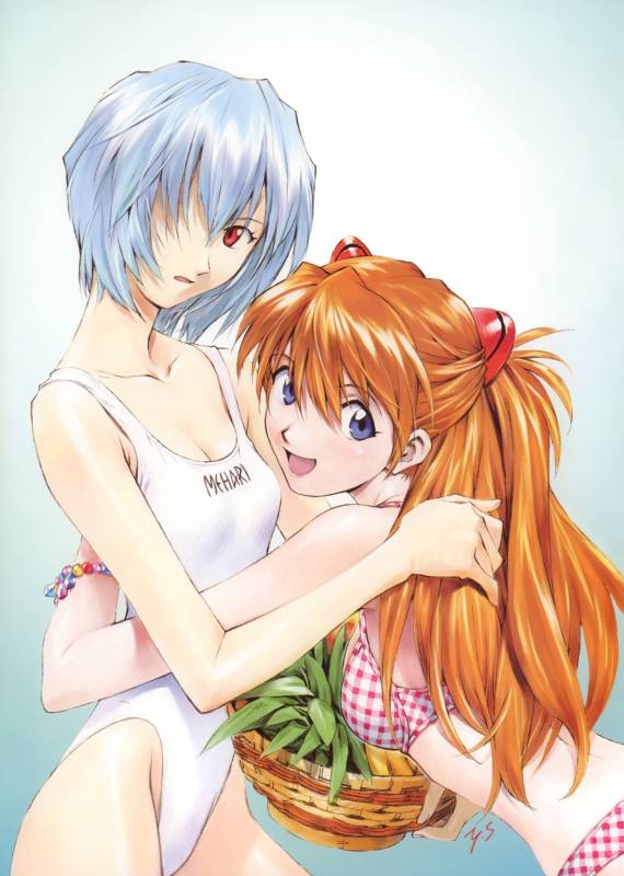 ayanami rei+soryu asuka langley