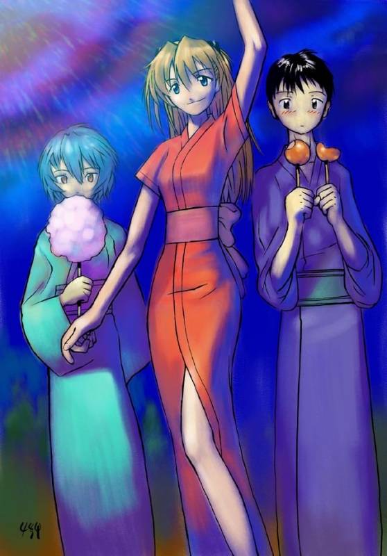 ayanami rei+ikari shinji+soryu asuka langley