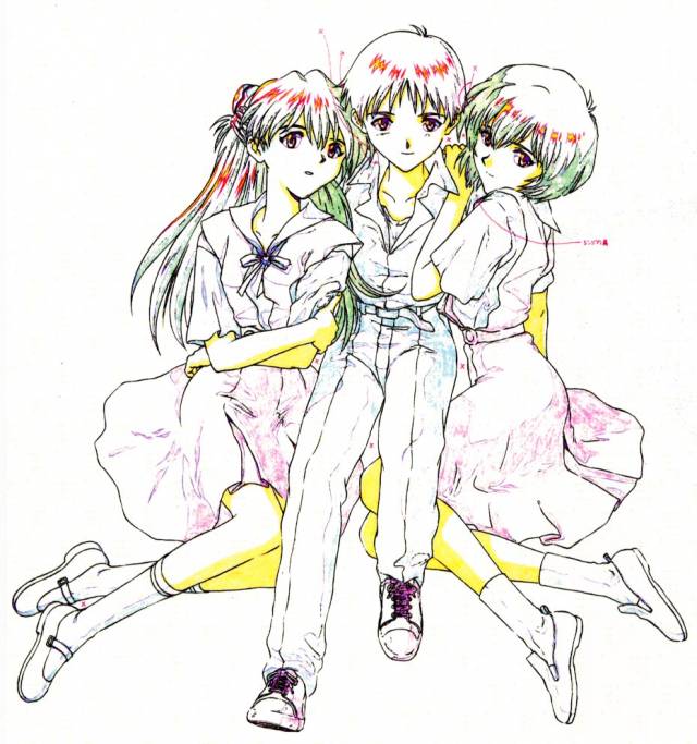 ayanami rei+ikari shinji+soryu asuka langley