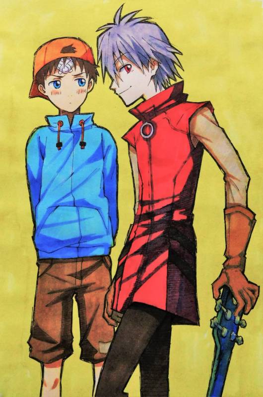 haruhara haruko+ikari shinji+nagisa kaworu+nandaba naota