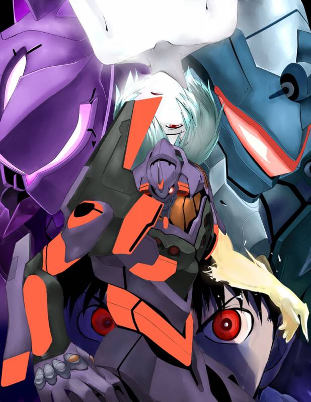 ayanami rei+eva 01+eva 06+eva 13+ikari shinji