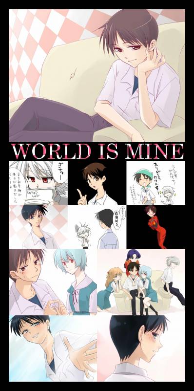 ayanami rei+ikari shinji+katsuragi misato+nagisa kaworu+soryu asuka langley