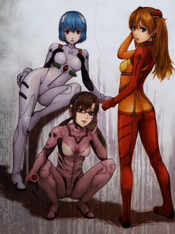 ayanami rei+makinami mari illustrious+soryu asuka langley