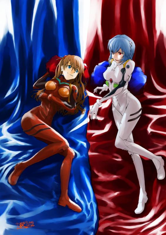 ayanami rei+soryu asuka langley