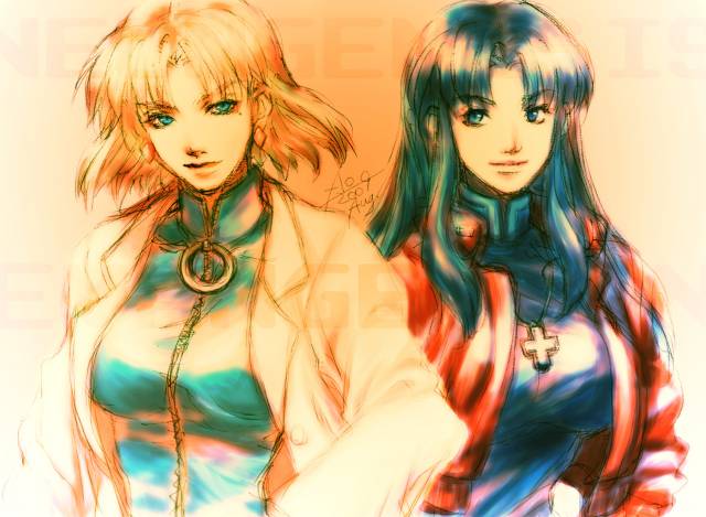 akagi ritsuko+katsuragi misato