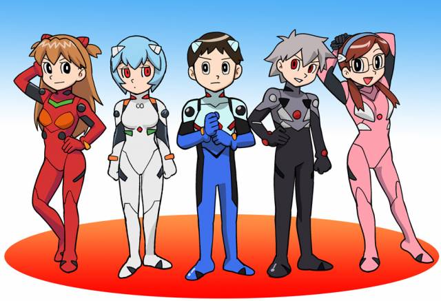 ayanami rei+ikari shinji+makinami mari illustrious+nagisa kaworu+soryu asuka langley