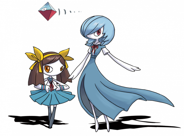 ayanami rei+gardevoir+kirlia+ramiel+suzumiya haruhi