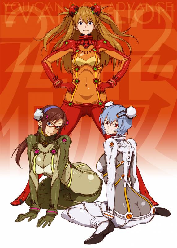 ayanami rei+makinami mari illustrious+soryu asuka langley