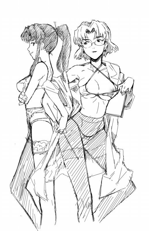 akagi ritsuko+katsuragi misato