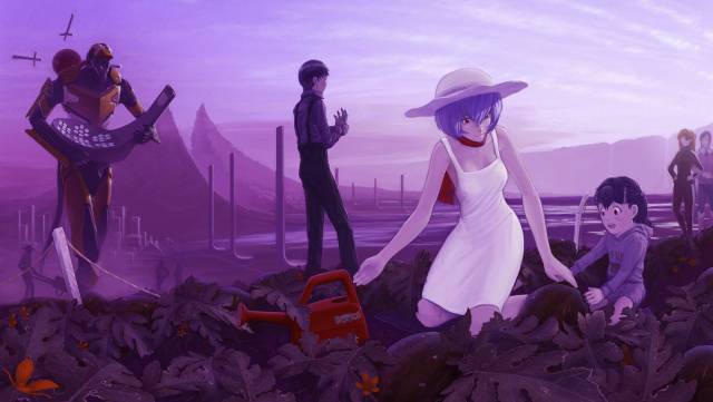 ayanami rei+eva 00+ikari shinji+makinami mari illustrious+soryu asuka langley