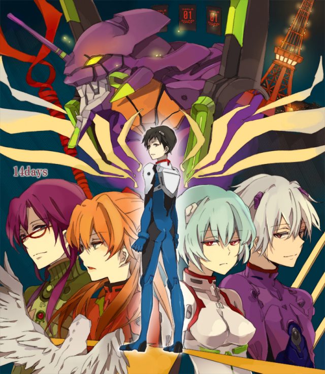 ayanami rei+eva 01+ikari shinji+makinami mari illustrious+nagisa kaworu+soryu asuka langley