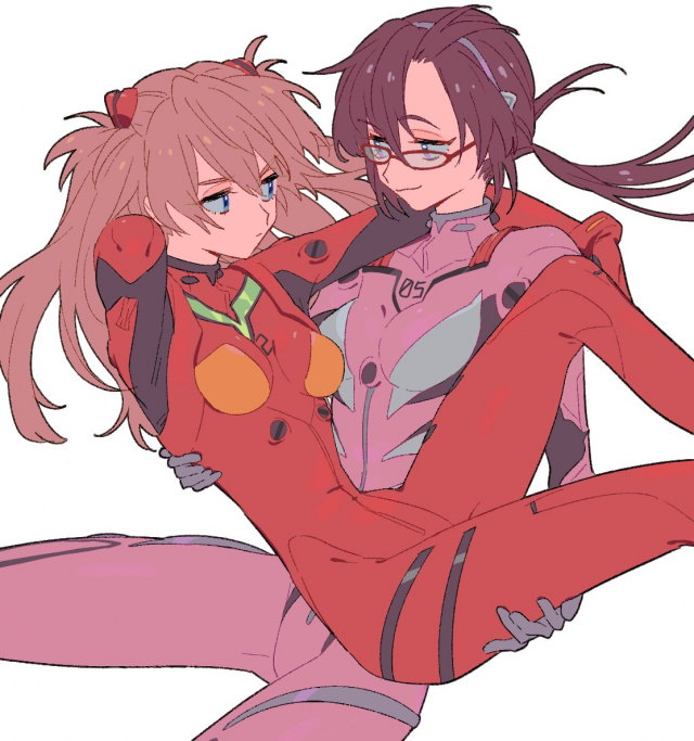 makinami mari illustrious+soryu asuka langley