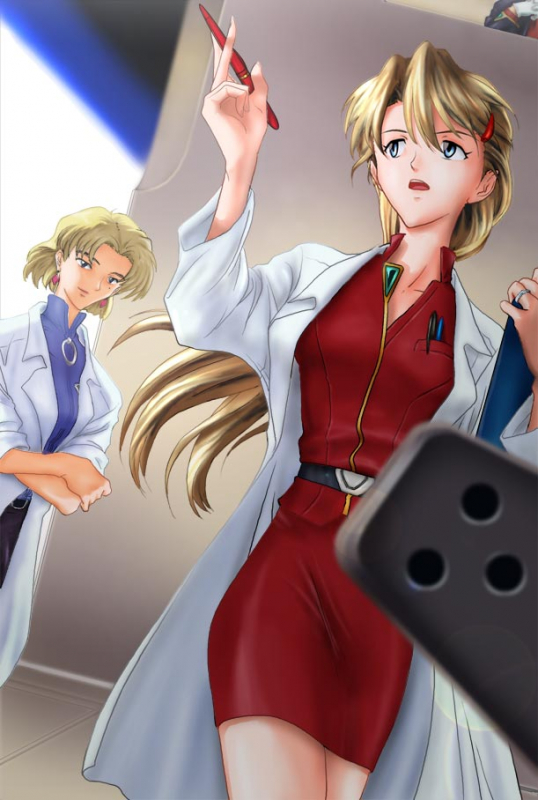 akagi ritsuko+soryu asuka langley+soryu kyouko zeppelin