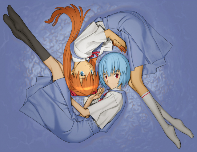 ayanami rei+soryu asuka langley