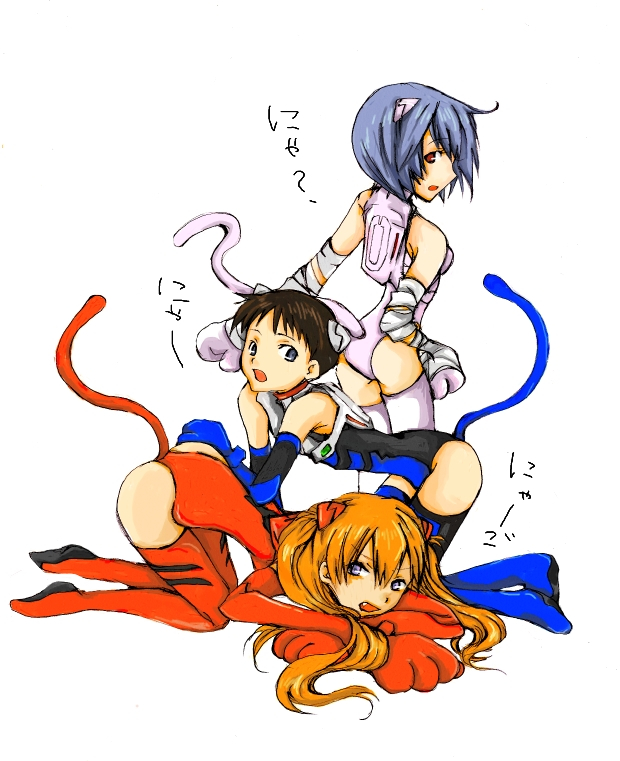 ayanami rei+ikari shinji+soryu asuka langley