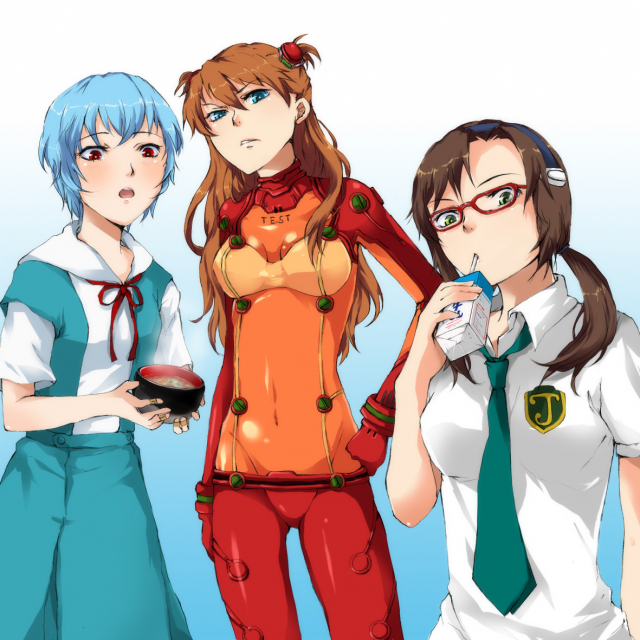 ayanami rei+makinami mari illustrious+soryu asuka langley