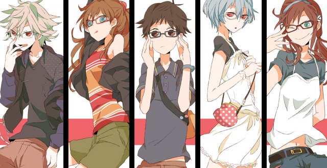 ayanami rei+ikari shinji+makinami mari illustrious+nagisa kaworu+soryu asuka langley