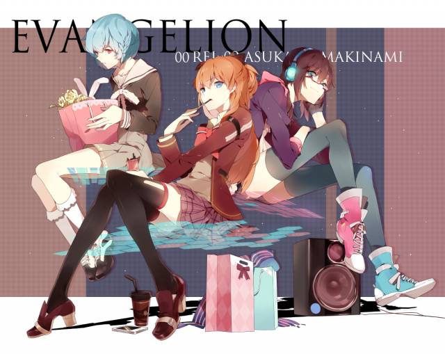 ayanami rei+makinami mari illustrious+soryu asuka langley